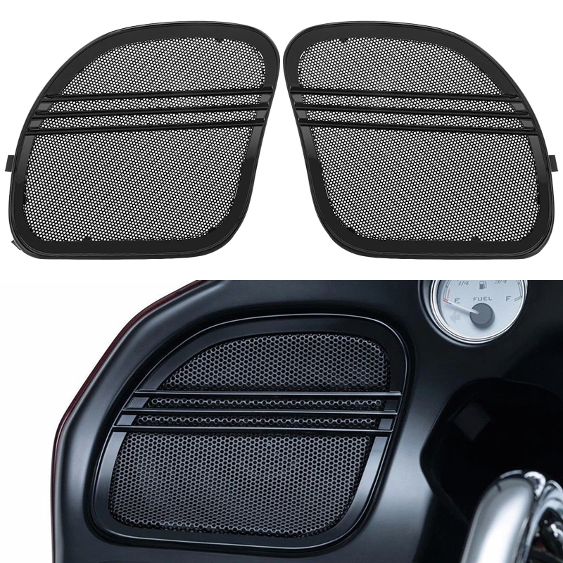 

Motorbike Covers Parts Tri-Line Speaker Grills Cover Trim Mesh Black For Harley Touring Road Glide Limited Special 2015-UP