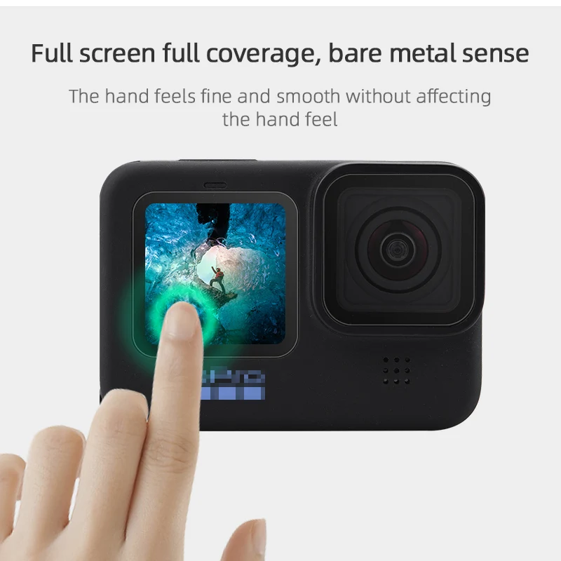 Protetor de tela de vidro temperado para gopro 10 câmera lente película protetora acessórios da câmera ação 2 conjunto