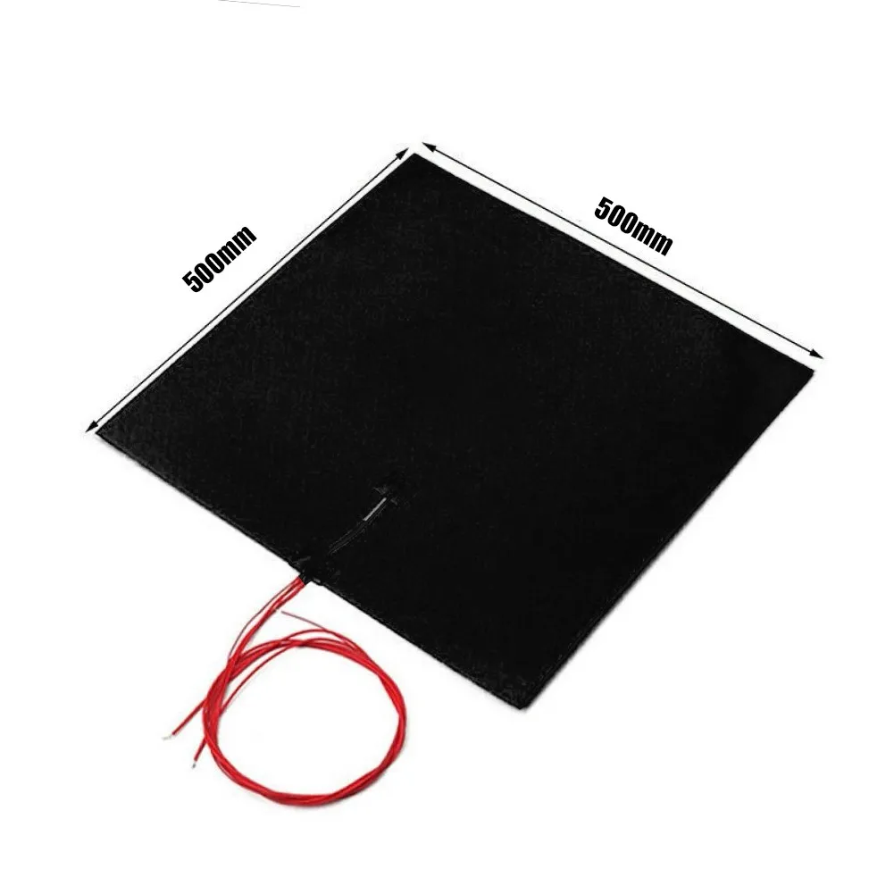 Imagem -02 - Almofada da Esteira do Calefator do Silicone de 500*500 mm 220v 1400w para o Aquecimento da Cama Aquecida da Impressora ad Esteira de Calor de Borracha Quadrada Placa de Cama Aquecida Flexível