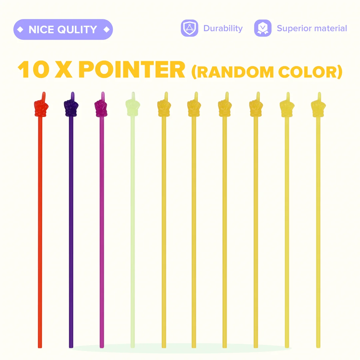 ABJS 10 PCS Mini Hand Pointers Teachers Pointer Classroom and Presentation Finger Pointer Resin Finger Pointers Stick