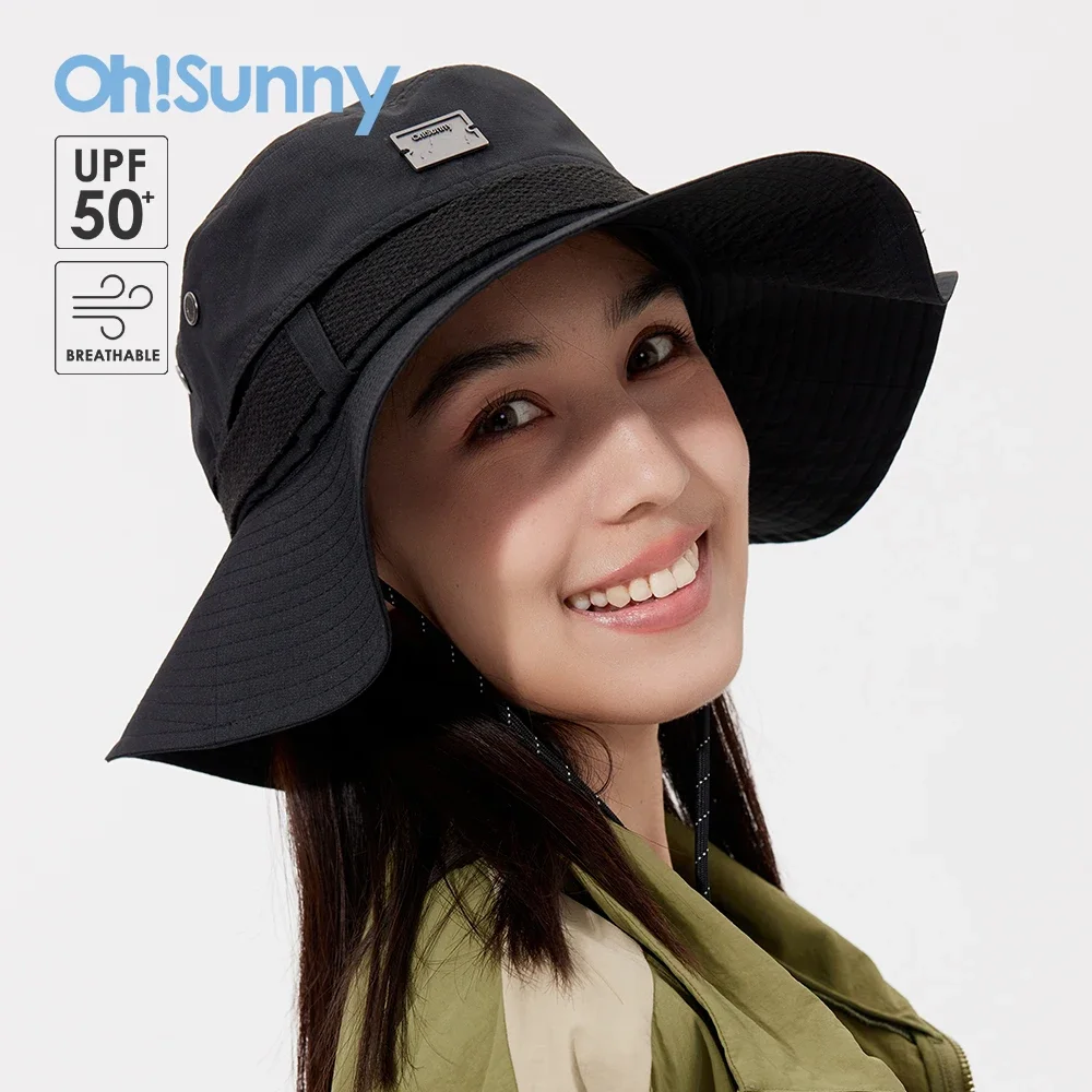 

Ohsunny Women Outdoor Bucket Hat Anti-UV UPF50+ Waterproof Breathable Full Sun Protection Big Brim Summer Cap Gardening Sunhats