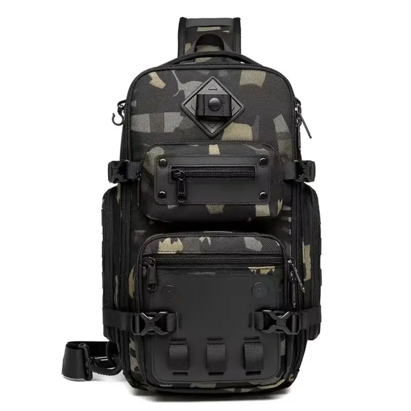 New Fashion Tactical Chest Bag Men's Outdoor Shoulder Messenger Bags with High Sense  Large-capacity Sports Waterproof Knight