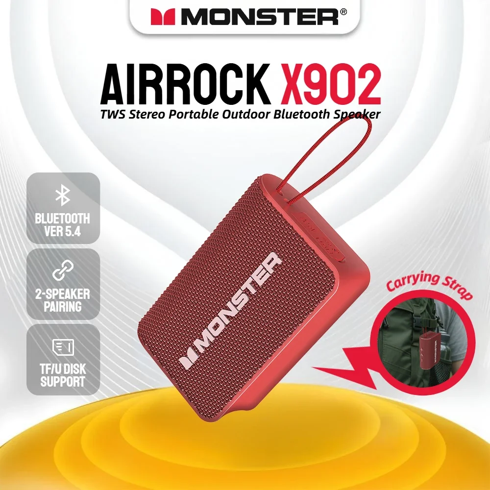 جديد Monster X902 خارجي محمول بلوتوث 5.4 مكبر صوت صغير بلوتوث صندوق الصوت TWS ستيريو الاقتران مكبرات الصوت المحمولة اللاسلكية #2