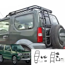 Off Road 4x4 Modified Accessories Aluminum Rear Door Ladder Tailgate Climbing Roof Ladder For 1998-2017 SUZUKI Jimny JB33 JB43