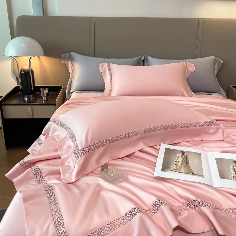 

A-class 100 Tencel Summer Quilt Set Light Luxury Hollow Cool Feeling Summer Quilt Air Conditioner Summer Thin Edition Washable