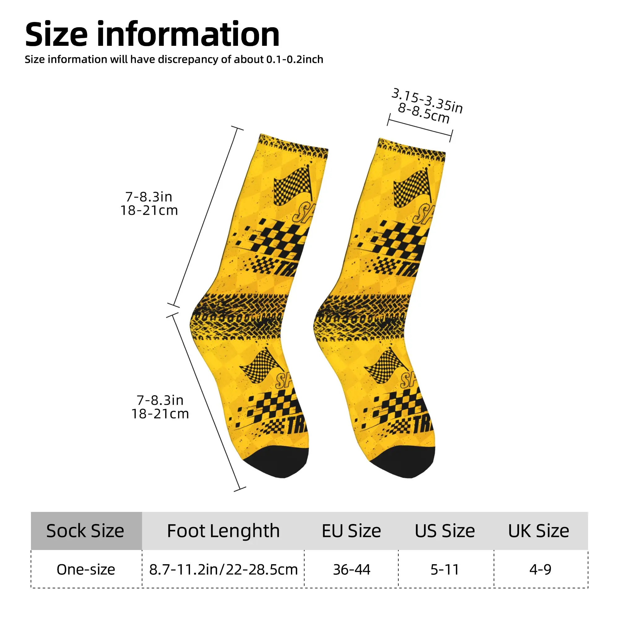 Calcetines de vestir a cuadros personalizados Racing Speed Rally Race para hombre y mujer, calcetines cálidos y divertidos novedosos para Moto Crew