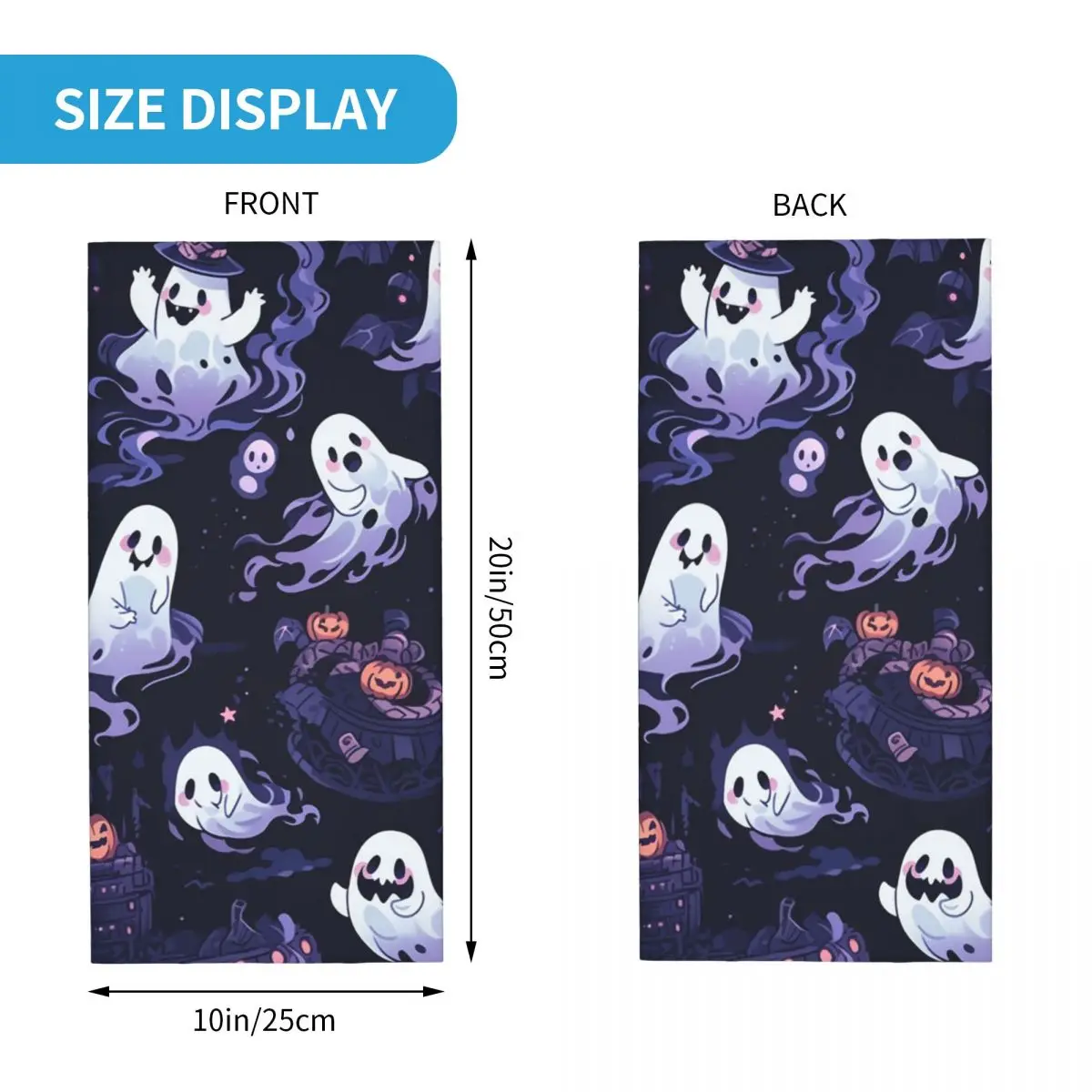 Ghost Pumpkin Halloween Bandana Neck Cover Printed Mask Scarf Warm Headwear Running For Men Women Adult Windproof