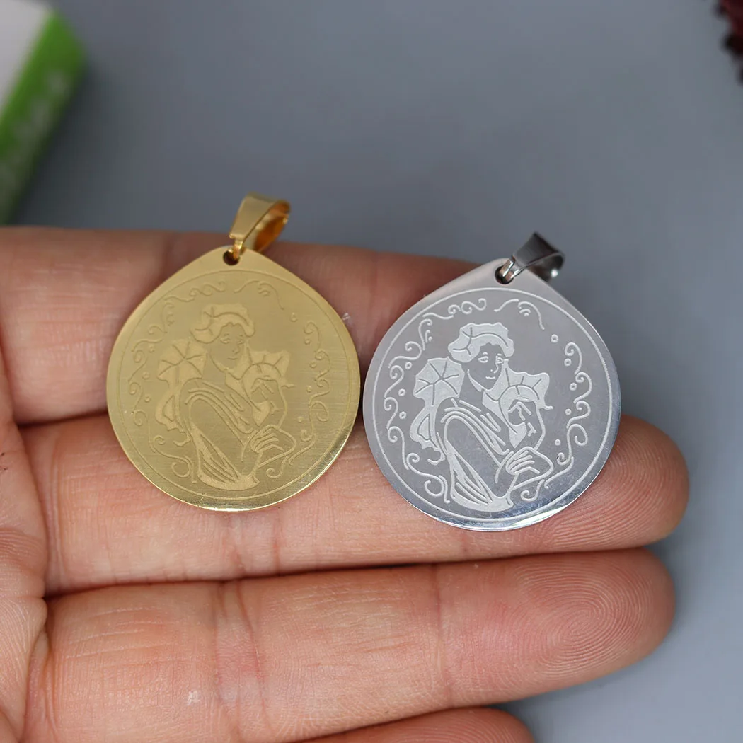 2pcs Persephone Goddess of Fertility Dead Mistress Amulet Fit Pendants Earrings Necklace Accessories DIY Jewelry Crafts Making