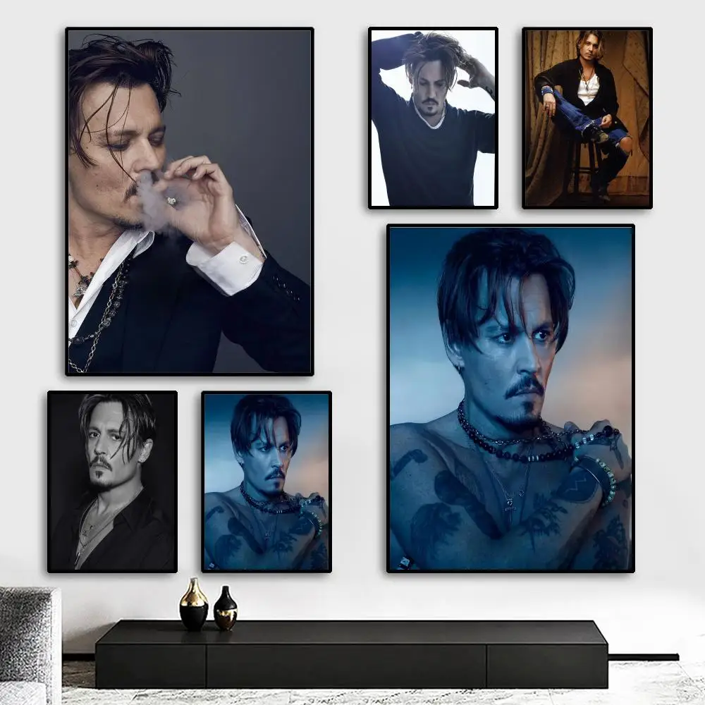 1pc Jack Sparrow Actor Johnny Depp  Calligraphy HD Canvas Poster living room bedroom bar aesthetic decoration