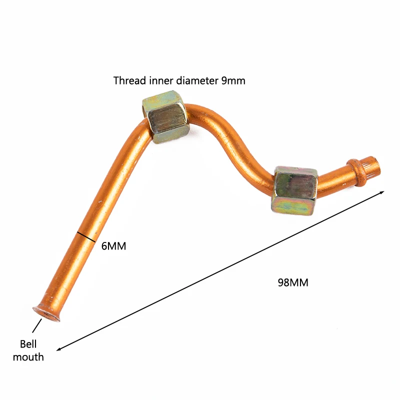 9mm Thread Aluminum Air Compressor Exhaust Tube Replacement Tone Parts Thread Inner Diameter 9mm 