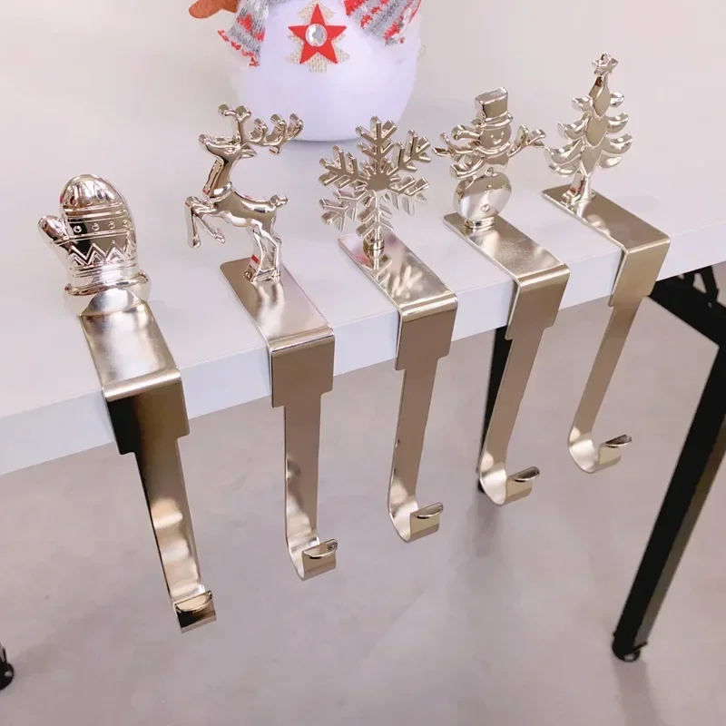 Christmas Stocking Holders Elk Christmas Tree Snowman Snowflake Decoration Patterns Mantel Shelf Christmas Mantel Stocking Hooks