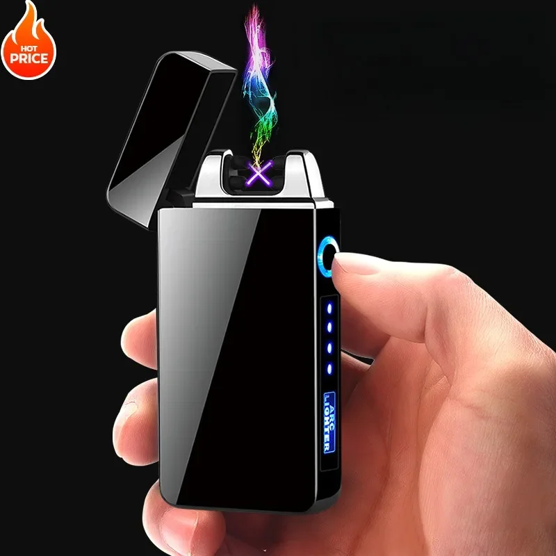 

Hot Selling Metal Fingerprint Sensor Windproof USB Charging Electronic Lighter Trendy Men's Gift Cigarette Lighter Smoking Tool