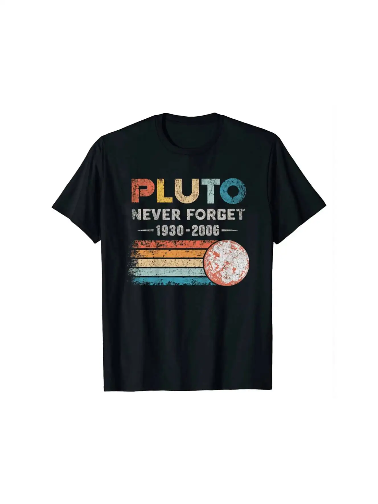 Pluto Never Forget 1930 2006 2023 Men's T Shirt Fashion Summer Top Vintage Short Sleeve Space Science T-shirt Camisets Tops77899