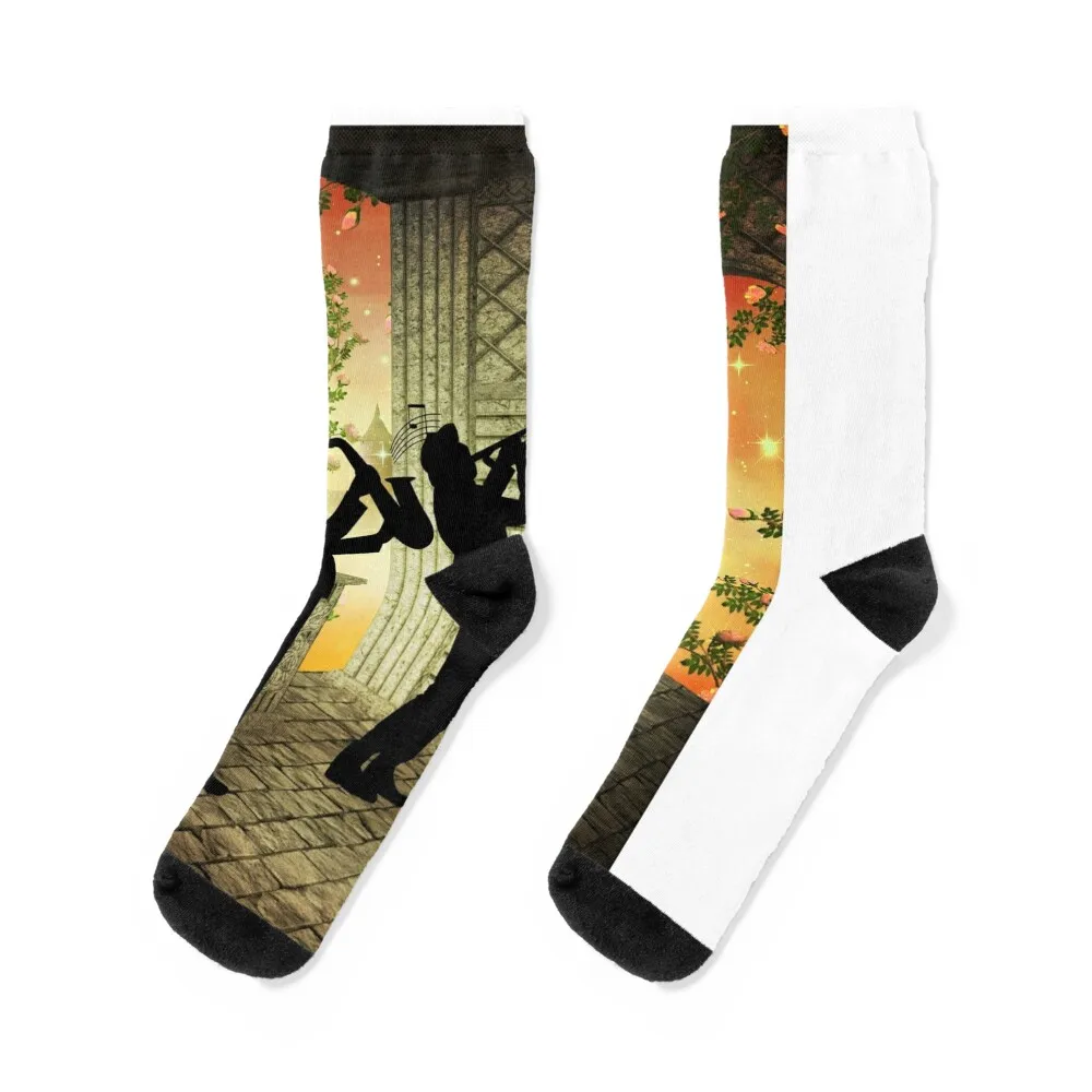 

International Jazz Music Band Socks Wholesale moving stockings happy Socks For Women Men's