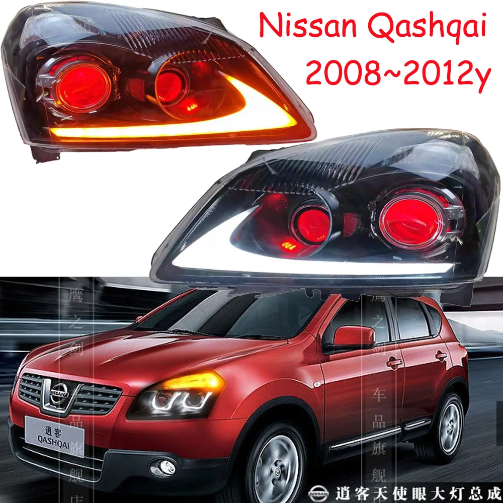 car bupmer head light for Nissan Qashqai headlight LED 2008~2012y car accessories DRL fog for Nissan Qashqai headlamp