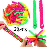 Colored caterpillar Pull Worm Noodle Fidget Toys Stretch String TPR Rope Anti Stress String Stress Relief Autism Vent Toys