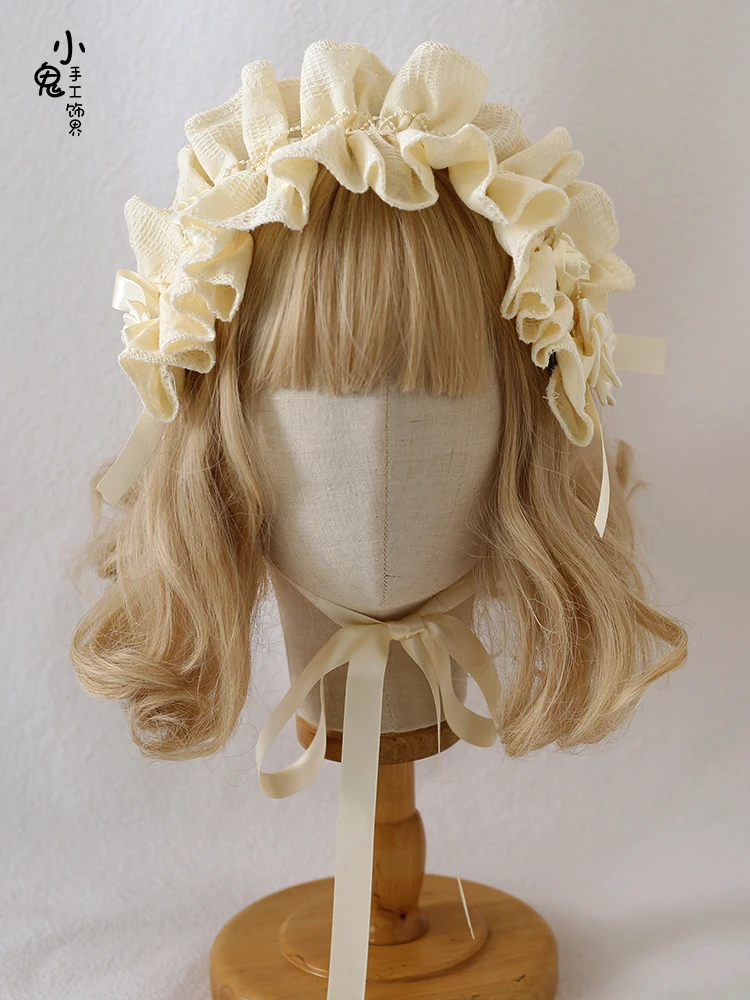 Original Generate Color Lolita Hair Band Flower Hair Accessories Bow Headband Lolita Japanese Headwear Kc