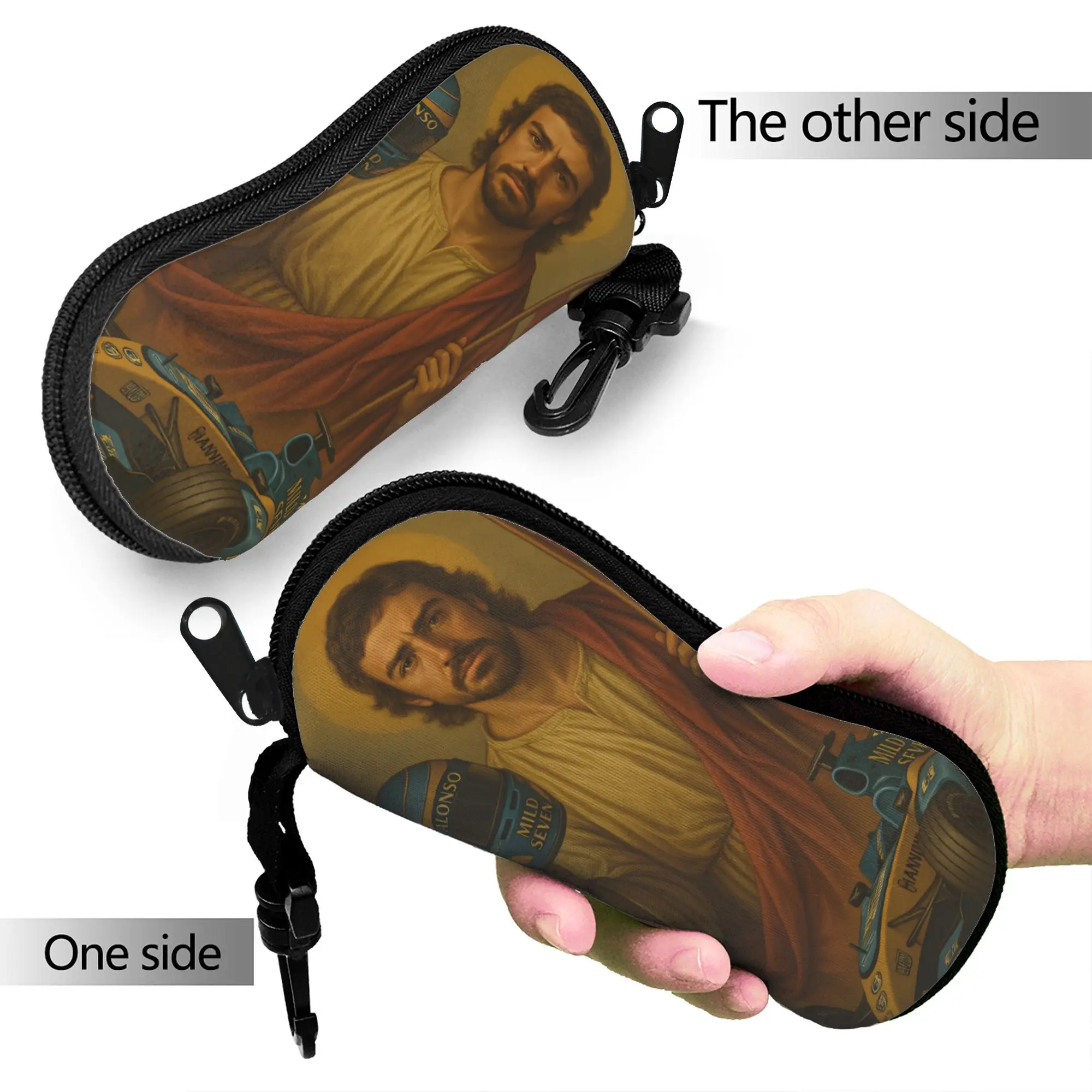 Fernandos Alonsos Glasses Case Unisex  Sunglasses Pouch Soft Zipper Eyewear Storage Outdoor Eyeglass Protector