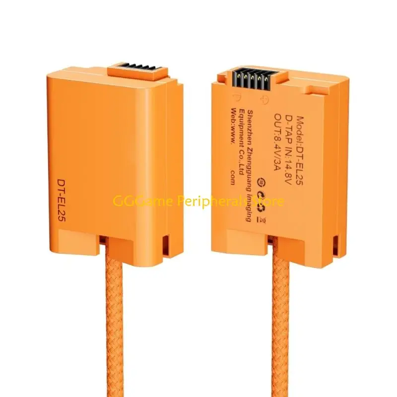 

U55B Camera Dummy Battery Converter From D Tap To ENEL25 For Z50 Z30 ZFC Z50II Camera Continuous Video Recording