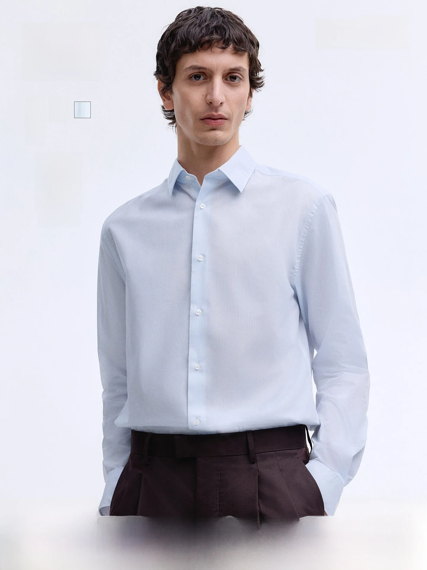 

H&M Men's Casual Long Sleeve Shirt Summer Business Commute Fit Collar Easy Iron 1242812 Polyester Cotton Blend Regular Fit
