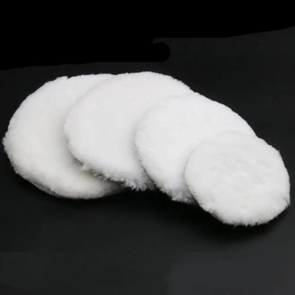 New 3/4/5/6/7 Inch Faux Wool Buffing Pads Paint Waxing Polishing Wheel Disc Polishing Pad Reusable Car Washing Buffing Clean Pad