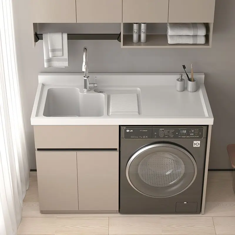 Balcony laundry cabinet significant other combination custom honeycomb aluminum drum laundry pool countertop with rubbing board