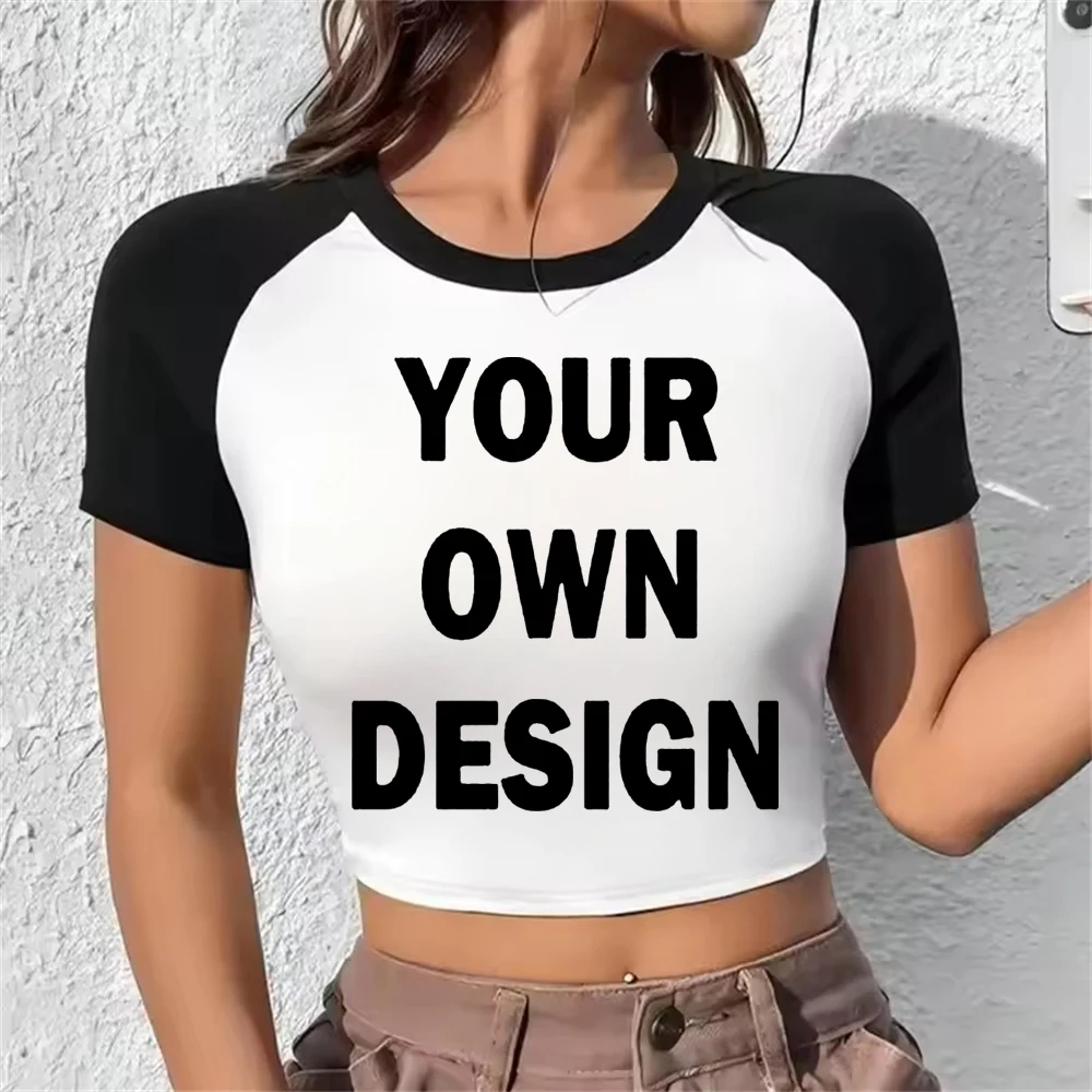 Customized Summer Short T Shirt Diy Your Like Photo Your Logo Printed Fashion T Shirt T-shirt Women