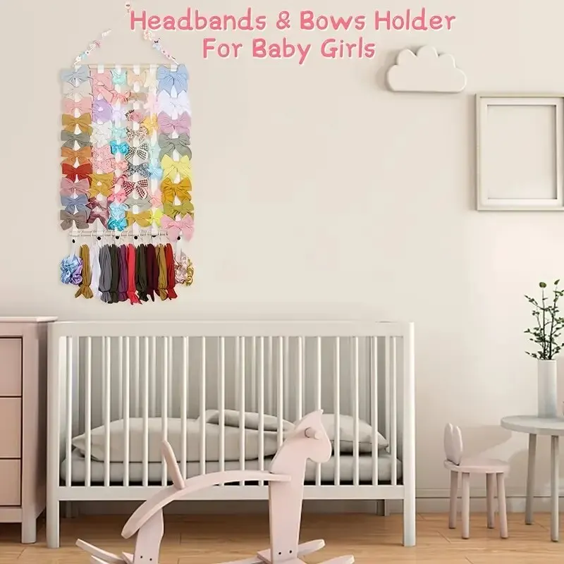 Girls\' Hair Bow Clips Holder Multi-function Headband Jewelry Organizer Wall Hanger Room Decoration Birthday Gifts for Children