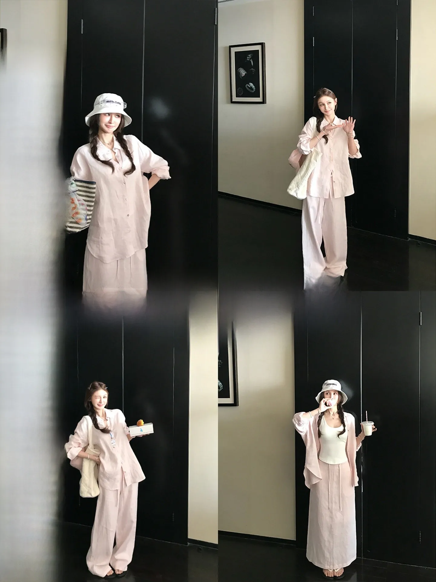 

Комплект из двух предметов Skk Store R0W: футболка и драпированная юбка из высококачественного льняного полотна, свободный крой, длинный рукав, женская мода в романтическом стиле