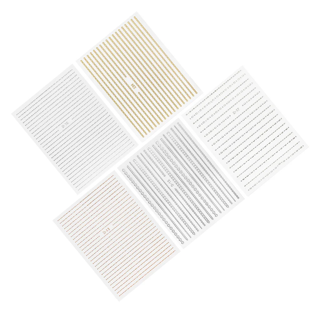 5 枚の 3D ネイルステッカー プレミアム柔軟なチェーンデザイン DIY マニキュアアートデカール クリスマスホリデーパーティーイベント クリスマスネイル用