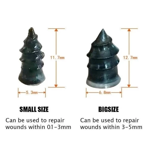 Imagen 2 del producto Kit de clavos para reparación de neumáticos de motocicleta, 5/20 piezas, Universal, sin cámara, para coche, Scooter, bicicleta, clavos de goma, accesorios de reparación de pinchazos en neumáticos