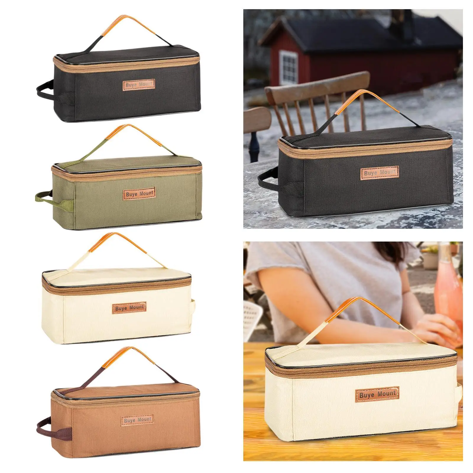

Camping Cookware Storage Bag Utility Tote Cutlery Oxford Cloth Handbag for