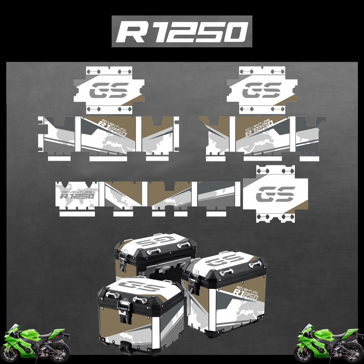 Motorcycle Stickers For BMW R1250GS R1250 GS 2004-2023 2022 2021 ADV Decorative Alloy Box Sticker Decal Set aluminium pannier