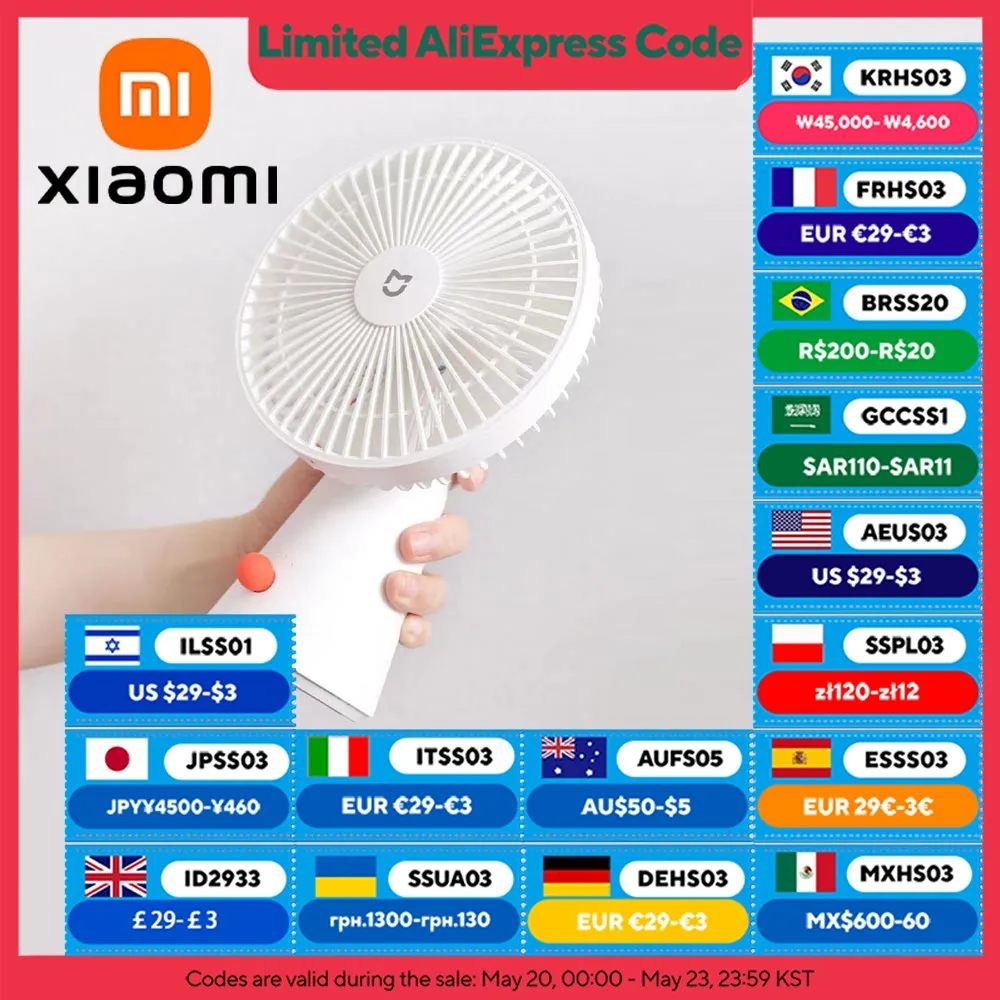 XIAOMI MIJIA Desktop-Mobilventilator, Desktop-Handheld-Zwei-in-Eins, universeller