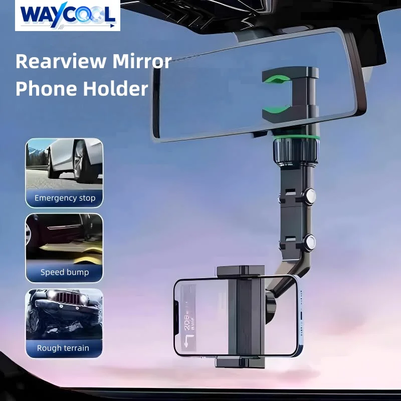 

Rearview Mirror Car Phone Holder New Multi-Functional Navigation Phone Mounting Bracket