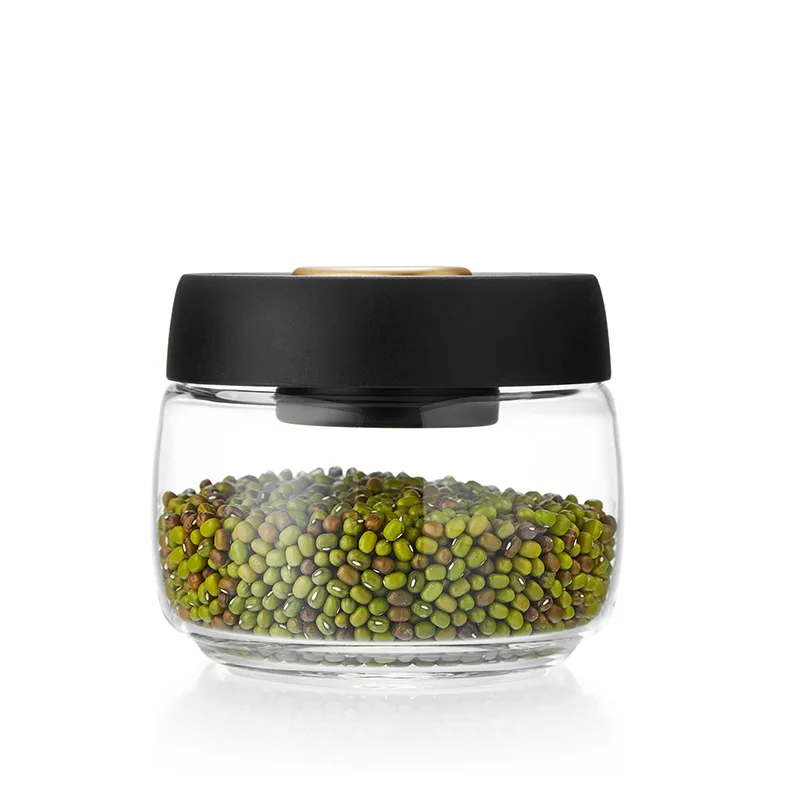 

Glass Tea Can Vacuum Sealed Jar Green Tea Fresh-Keeping Jar Kitchen Coarse Cereals Cans of Coffee Bean Powder Storage Tank