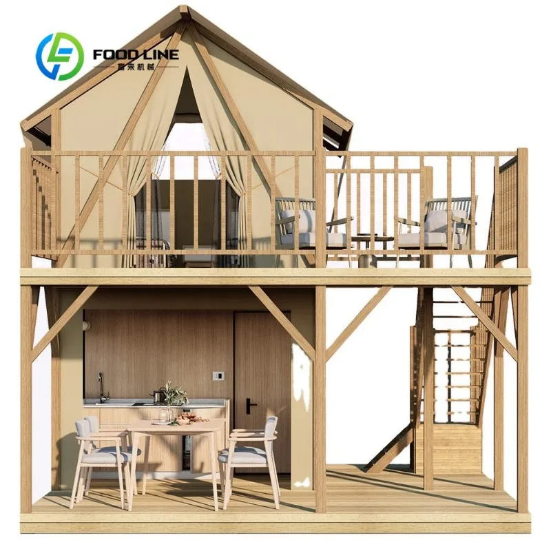 Outdoor Camping Luxury Homestay House Campsite Double Layer Hotel Tent Scenic Area Camping Accommodation Vacation Cabin Custom