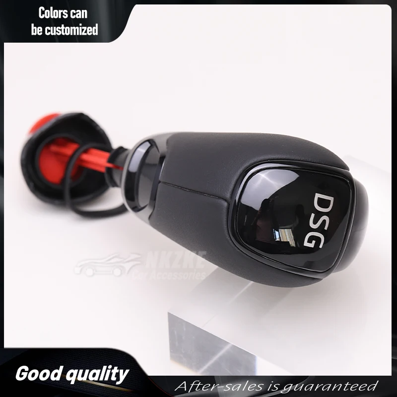 For Skoda Octavia Superb Yeti DSG Gear Shift Knob Leather With DSG LOGO Car Parts Gear Shift Head Car Accessories