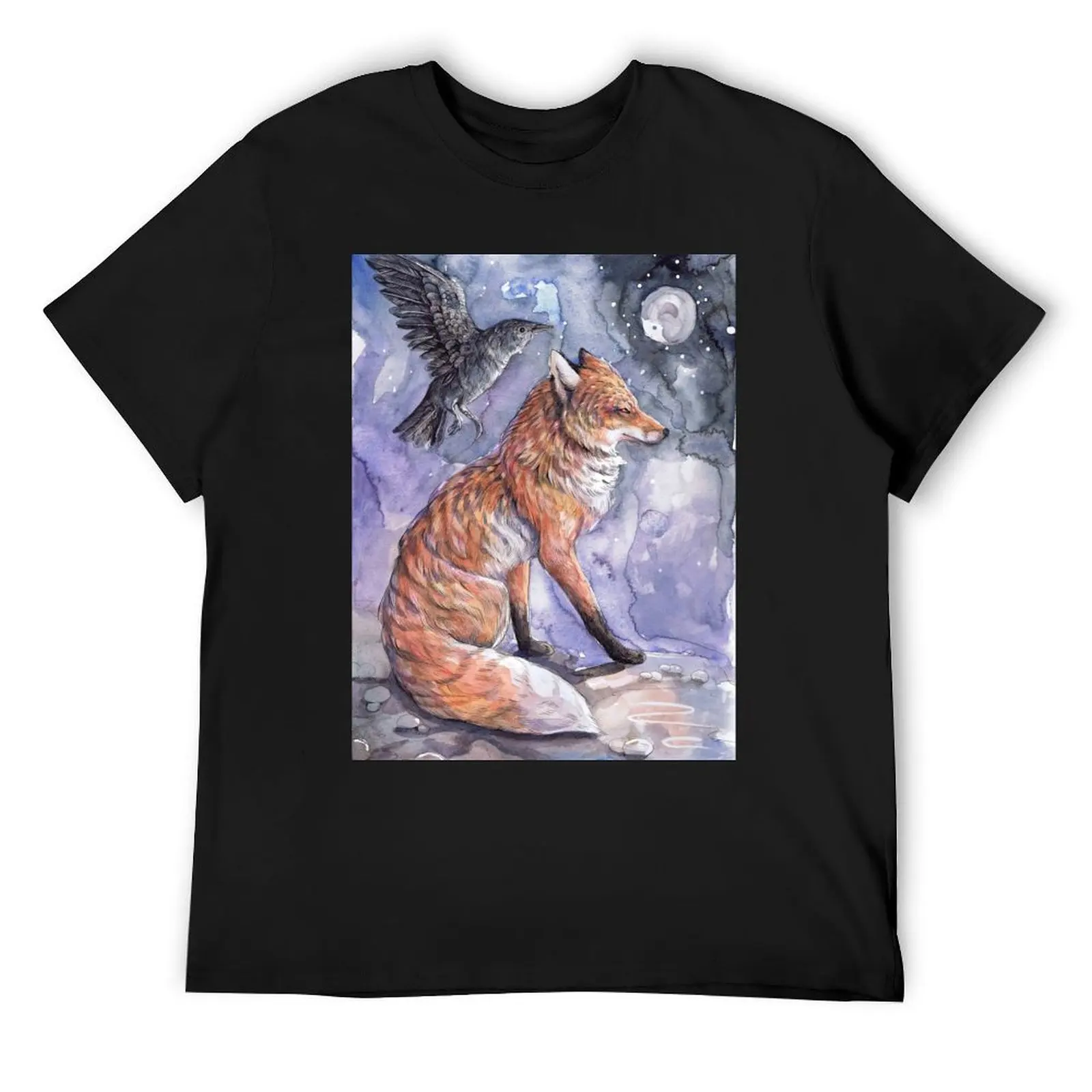 

Fox, Moon and Raven T-Shirt anime figures blue archive sweat men clothes