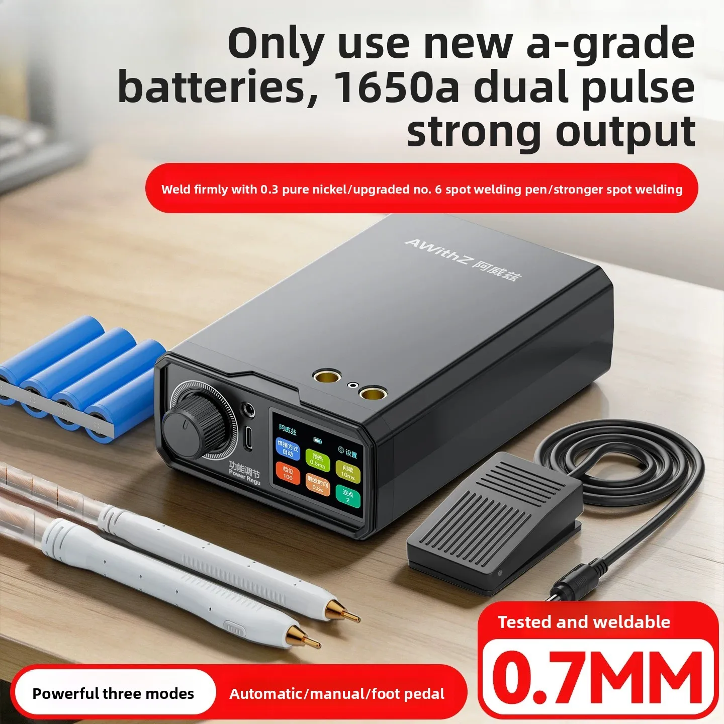 Awithz Mini Portable UK3 Battery Spot Welder with 10000mAh Capacity DIY Equipment for 18650 Lithium Battery 0.7mm Nickel Plate