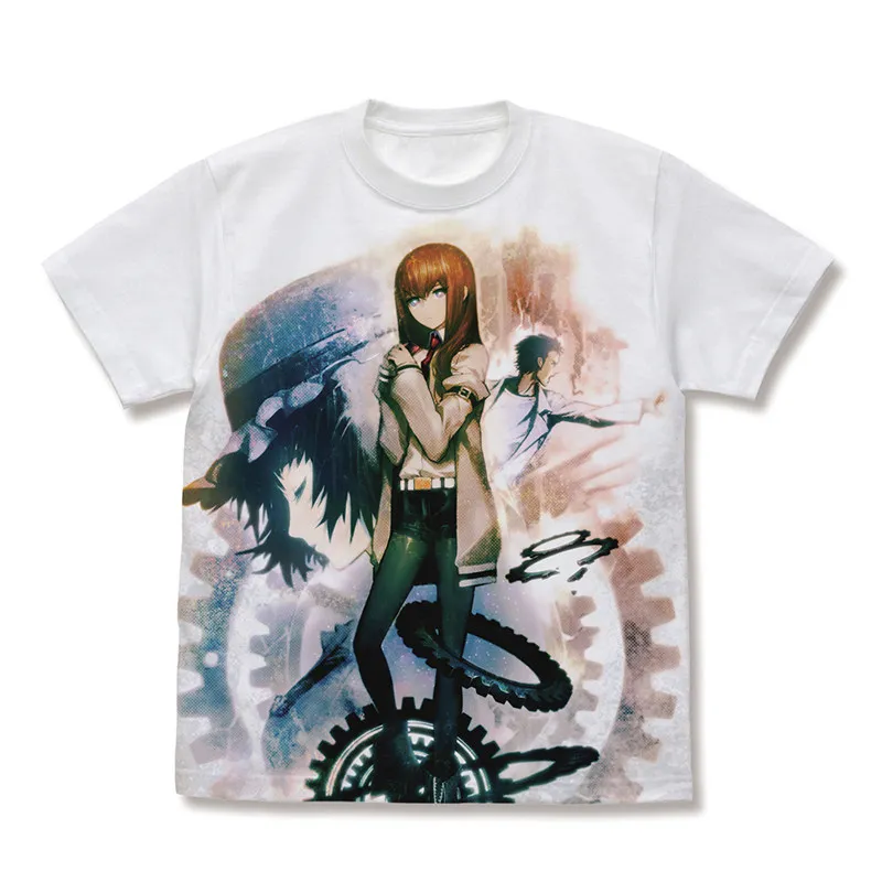 Camiseta de personaje de Anime Steins Gate Makise Kurisu, camiseta Unisex para hombres y mujeres, camisetas de manga corta