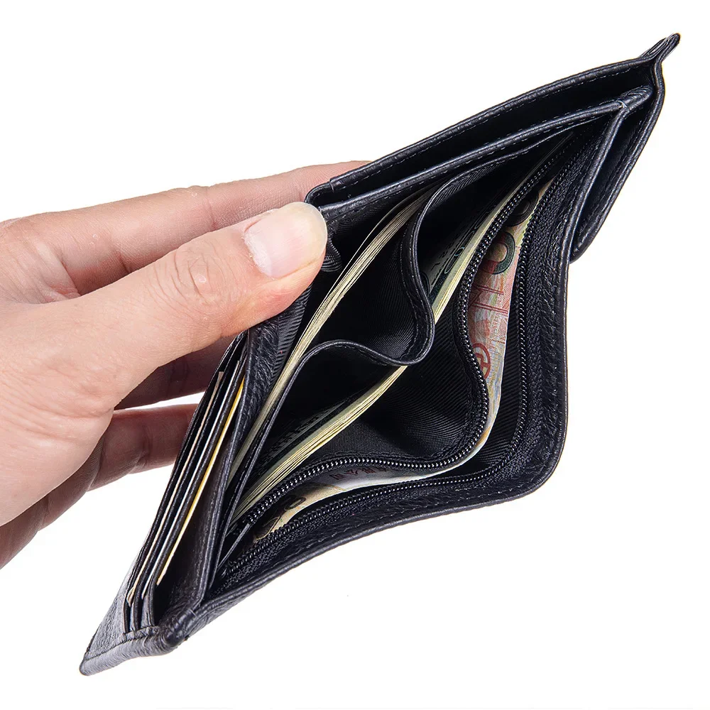 

Тонкие двойные кошельки из натуральной кожи, минималистичные кошельки с передним карманом для женщин, брендовые кошельки с магнитной пряжкой и карманом для монет