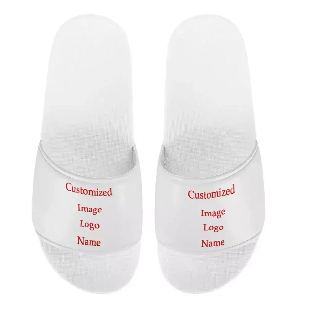 

Custom Shoes High Quality PVC Men and Women Slip On Slide Sandals Sublimation Printed Custom Logo Summer Slippers for Children