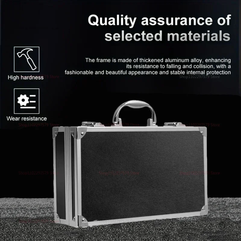 صندوق أدوات متين من الألومنيوم مع أقفال أمان وإسفنجة داخلية واقية خارجية مقاومة للصدمات لتخزين معدات الأدوات