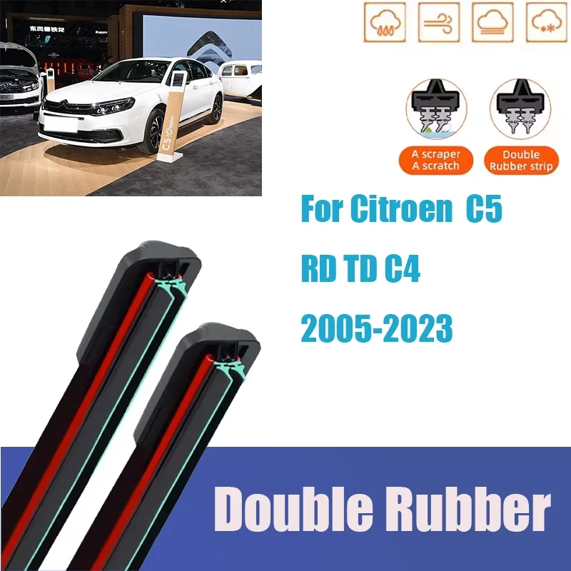 

For Citroen C5 RD TD C4 Front Windshield Wiper Parts General Multifunctional Soft Double Rubber Autos Accessories Mute