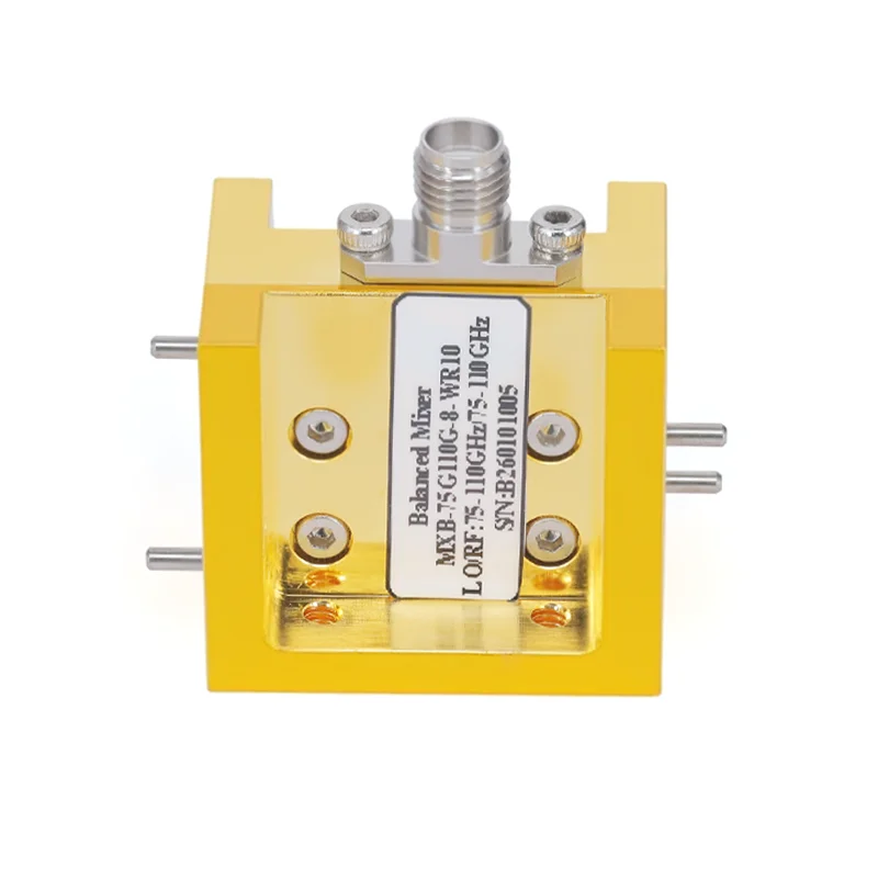 Waveguide Balanced Mixer WR-10 From 75 GHz to 110 GHz IF From DC to 20 GHz UG-387/U-M Flange W Band for RF Communication