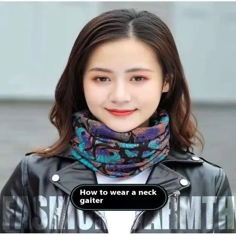 Fashion Double Head Cap Bib Twist Cap Multi-Functional Printed Scarf Cover Cap Neck Cap Face Mask Headscarf Cap