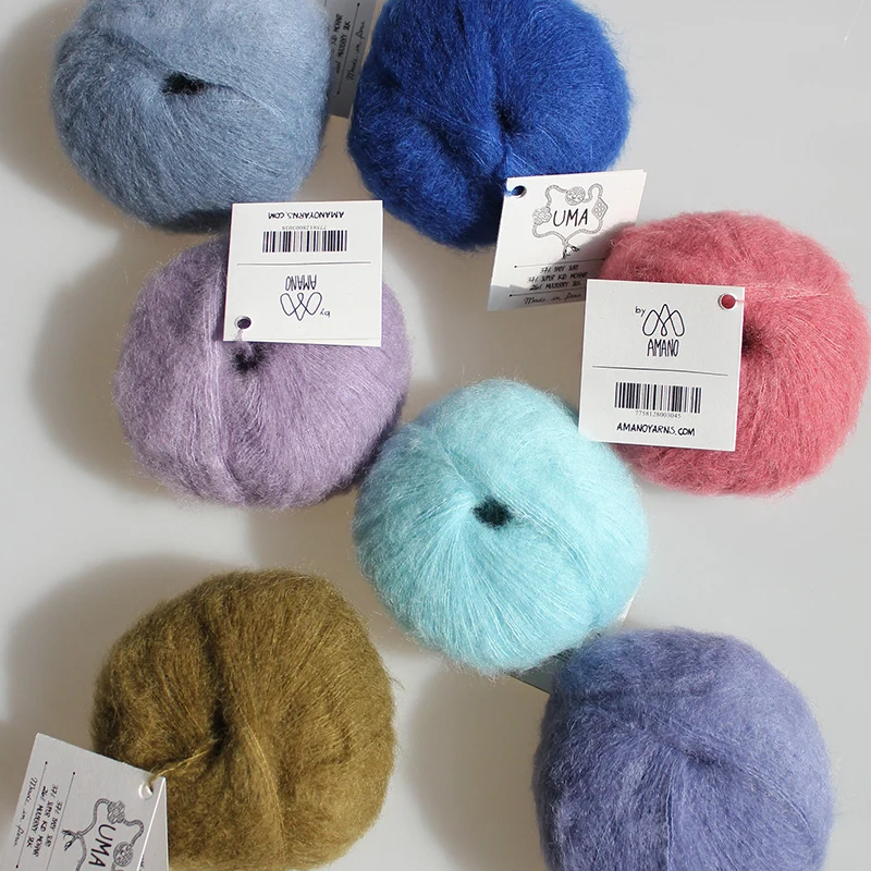 230yds/210mtrs 25g/Ball  Amano  UMA Silk Mohair Yarn  From Peru
