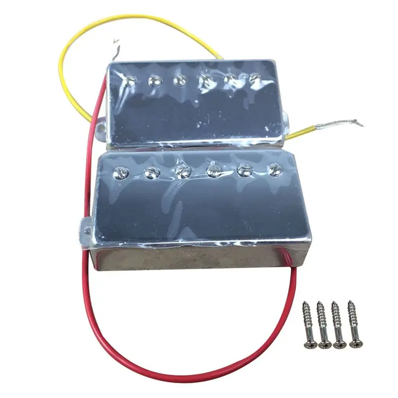【COMPRAR AHORA y SAVE】 1 Juego de pastilla de Guitarra eléctrica Lp, pastilla de puente de cuello, caja de latón, pastilla eléctrica Eq sin marco 50 52 Guitarra