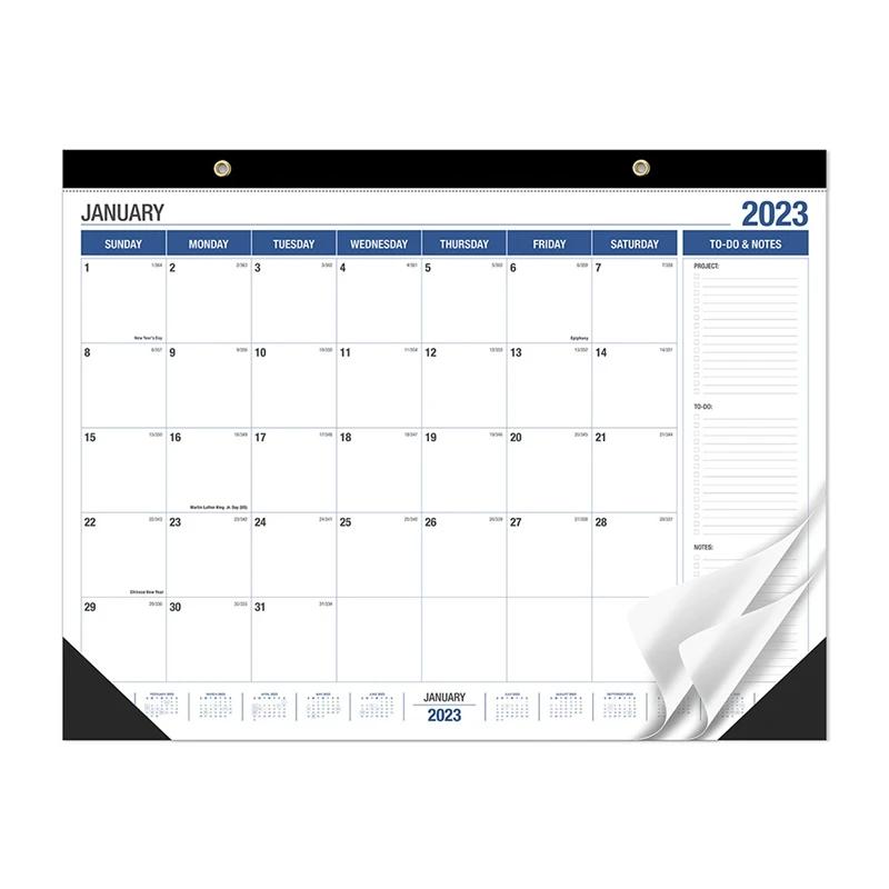 Calendário de Mesa para Home Office e Escola, Durable Desktop Calendar, Calendário de Parede, 2022, 22in x 17in, 2024